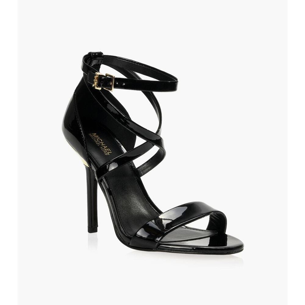 MICHAEL KORS Astrid Sandal Black Patent Leather Women’s Shoes Sz 10 - Picture 2 of 13